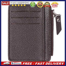 Women Simple Leather Coin Purse Zipper Litchi Pattern Business Men Card Holde