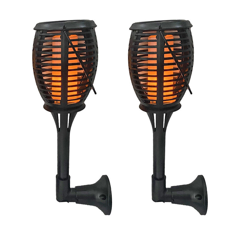 2pcs LED Solar Flame Light Waterproof Garden Lawn Lamp for Patio Pathway De