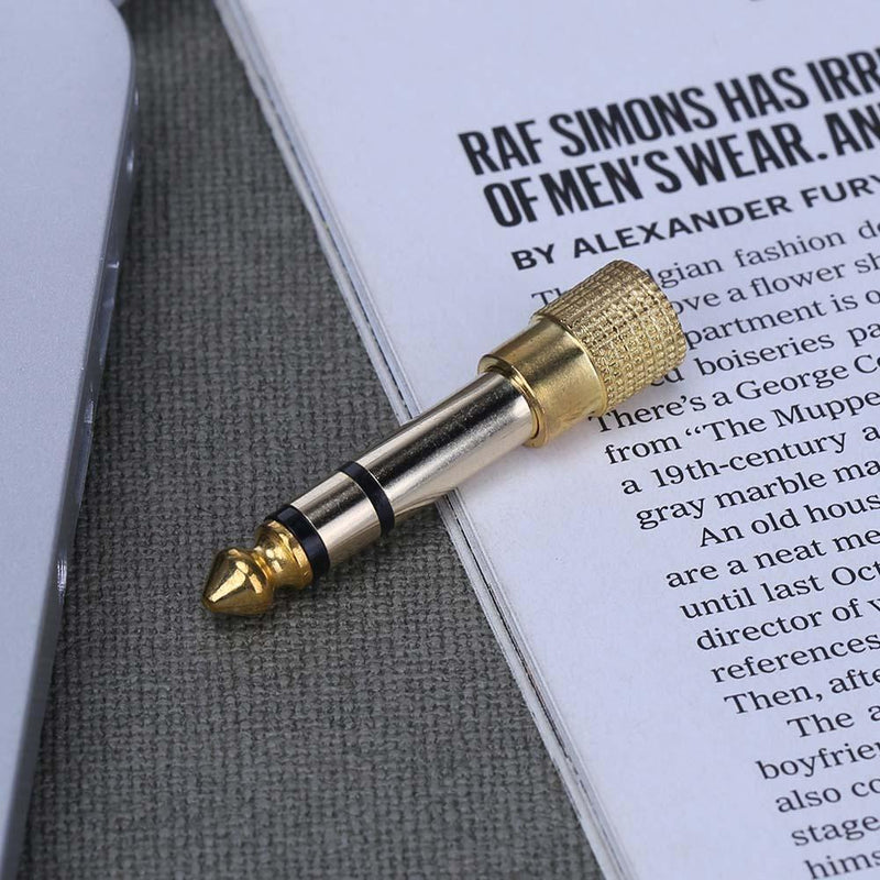 3.5mm Female to 6.5mm Male Headphone to Stereo Microphone Jack Adapter Newly