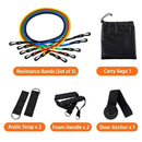 11 pieces / set TPE pull rope colorful grip resistance bands yoga fitness equipment