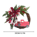 Red Truck Christmas Wreath Garland Door Ornaments Xmas Party Wall Home Dec 7T\