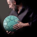 6 inch 8 Tune Hand Pan Steel Tongue Drum Musical Instrument (Moss Blue) Newly