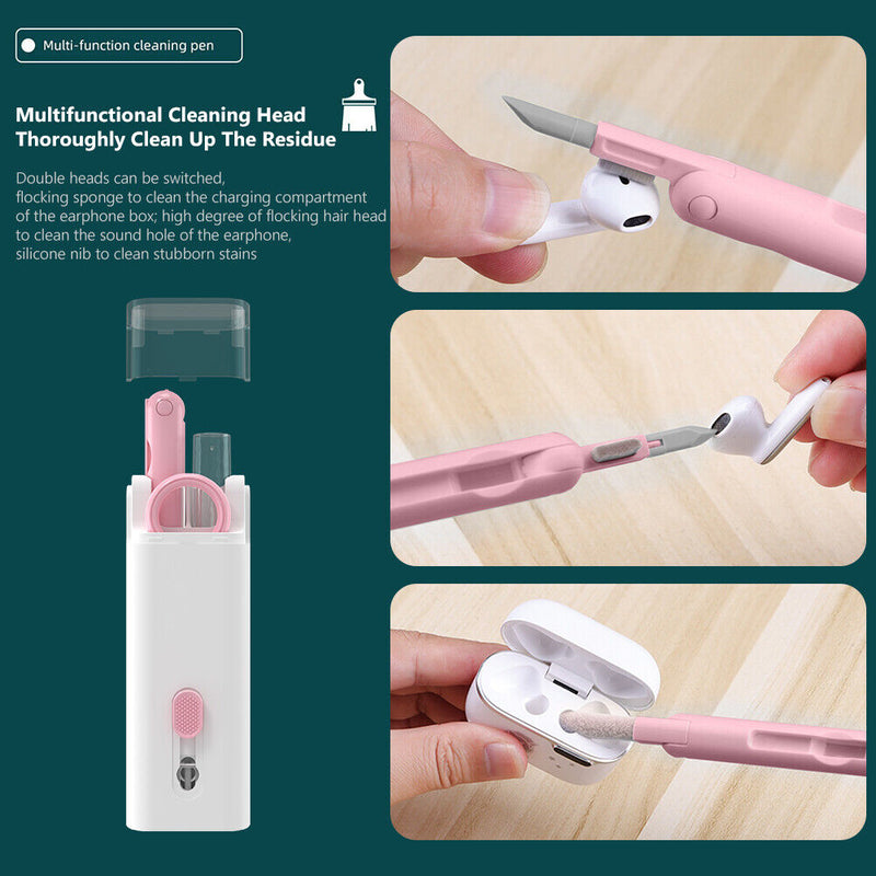 #A 8 in 1 Cleaner Kit Earphones Cleaning Pen Earbuds Case Cleaning Pen Tools