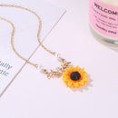 Accessories Sunflower Necklace Clavicle Chain Flower Twig Pendant Bohemian
