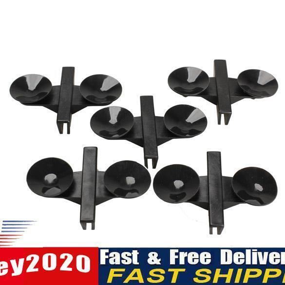 5x Black Plastic Divider Sheet Holder Suction Cups for Aquarium Fish Tank Newly