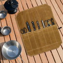 #A Roll Case Wear-resistant Waxed Canvas Cutlery Holders Home Kitchen Cooking To