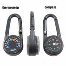 Key Buckle Double Sided Metal Compasses 3 in 1 Compass Thermometer Carabiner