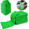 10pcs Green Microfiber Towel Car Cleaning Wash Drying Detailing Cloth No Scratch