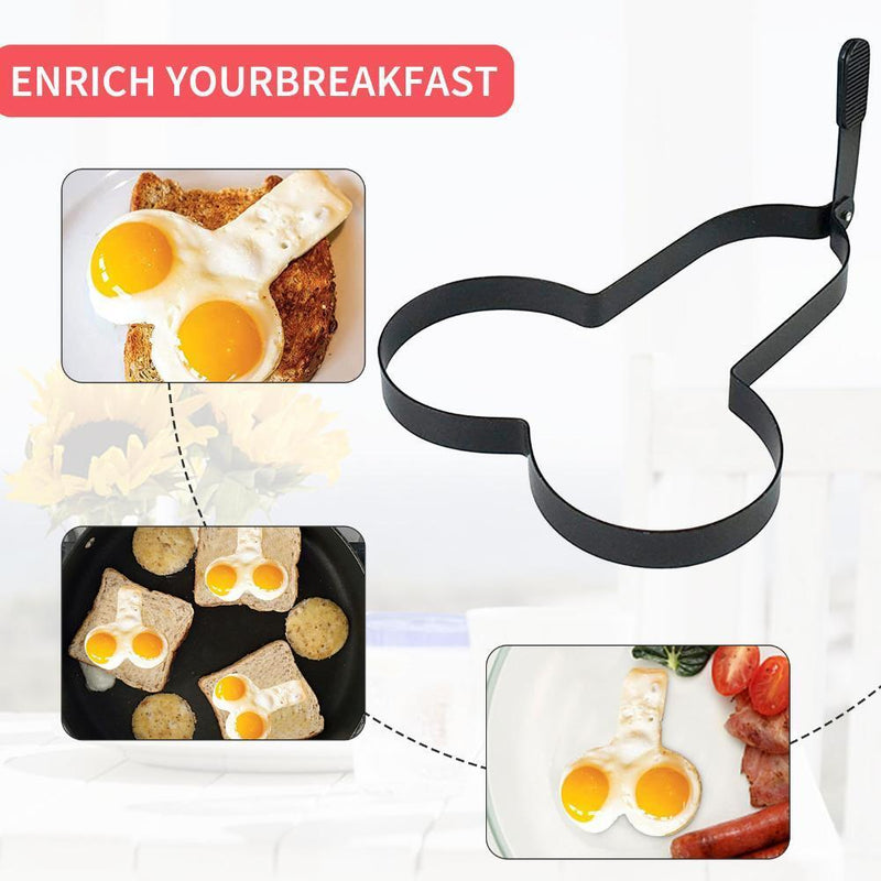 Black Frying Egg Molds - Durable Stainless Steel Material Omelette Molds*2
