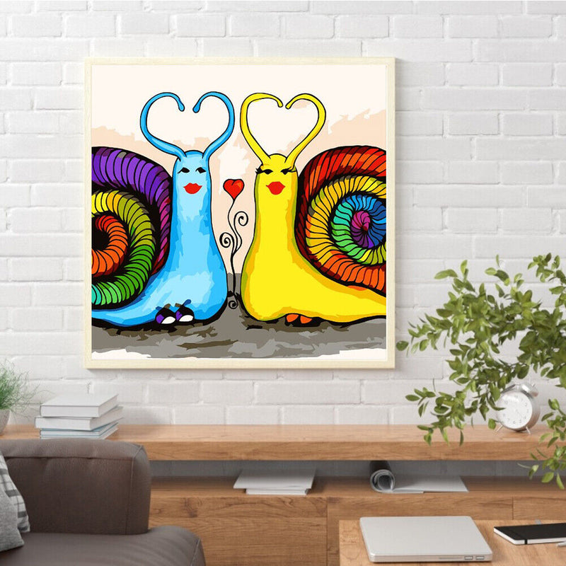 Love Snail Oil Paint By Numbers Canvas Drawing DIY Cartoon Home Decoration Gi