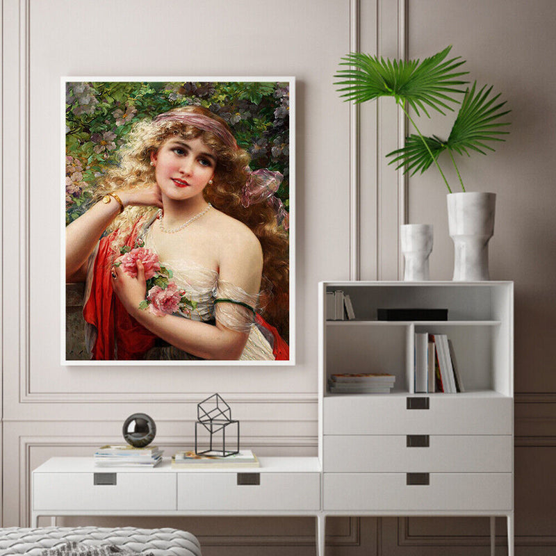 Noblewoman Oil Paint By Numbers Kit DIY Acrylic Painting on Canvas Frameless