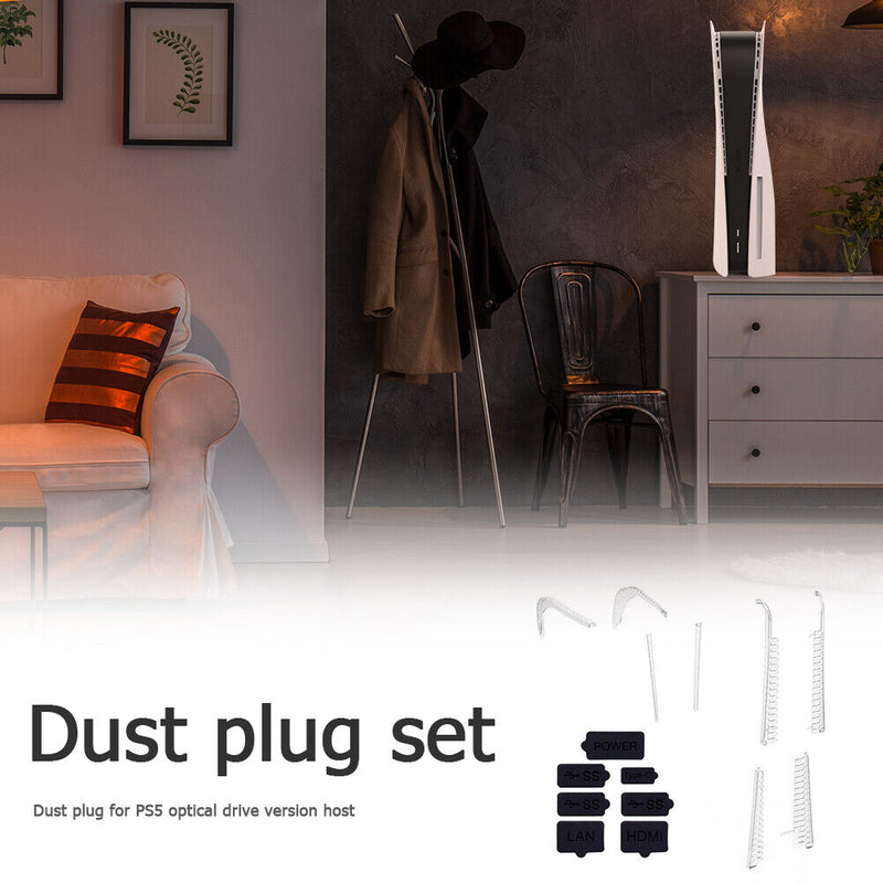 Dust Plug Cover Stopper Dustproof Case Kits for PS5 Gaming Console Protector
