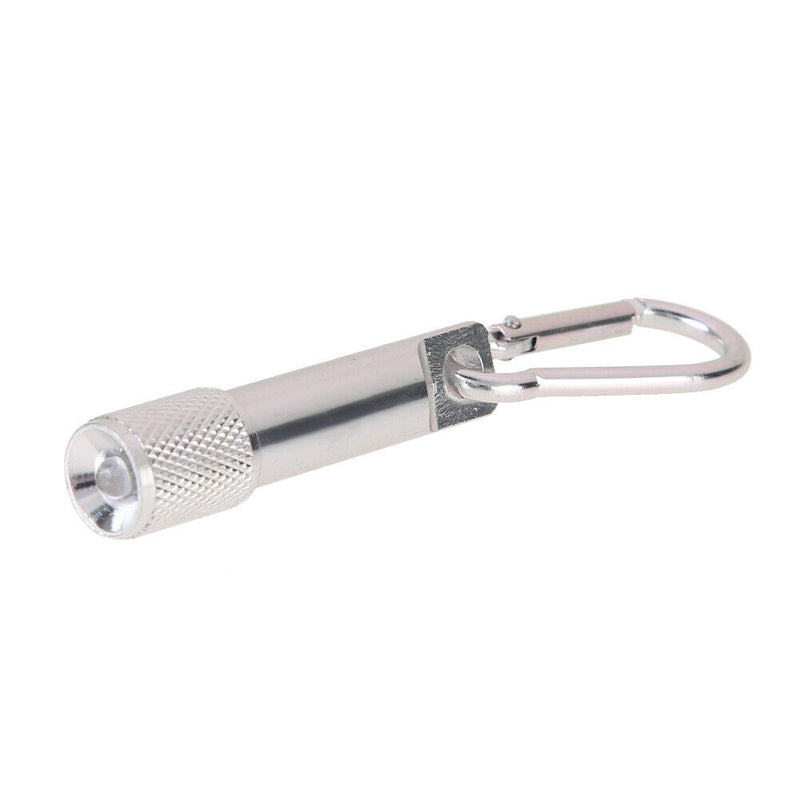 SilverPortable MiniHandy SportOutdoor LED Flashlight TorchLightCarabiner
