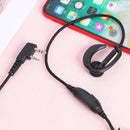 1.2m 2Pin Earpiece Headset PTT with Mic Ear Hook Interphone Earphone for Kenwood