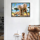 5D Full Round Drill Drawing Picture Elephant Giraffe Diamond Painting Ornam