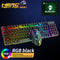 T6 Gaming Keyboard Mouse Mouse Pad Wired RGB Backlight 3-in-1 Kit (Black)