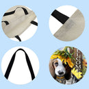 Dog and sunflower Printed Shoulder Shopping Bag Casual Large Tote Handbag