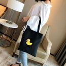 Cute Print Women Canvas Shoulder Bag Girls Zipper Shop Casual Handbag/Duck