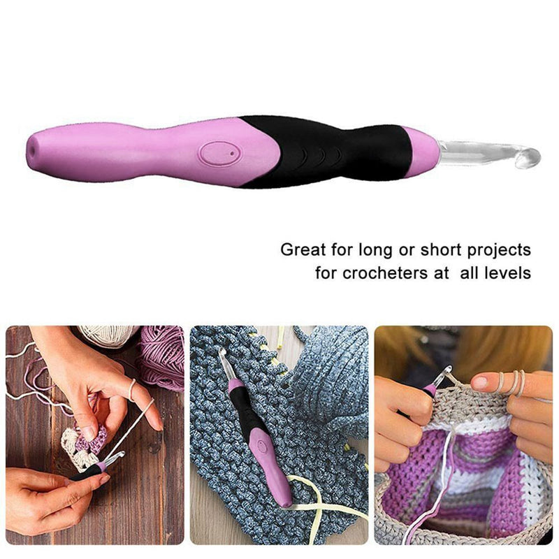 Emergency Lighting Knitting Needles Glow Crochet Hook USB Charging Sewing Tools