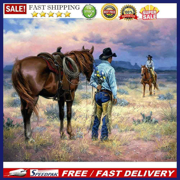 Cowboy Couple Oil Paint By Numbers Kits Canvas Picture Wall Art DIY Craft D