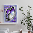 Purple Butterfly 5D DIY Full Round Drill Diamond Painting Canvas Mosaic 30x40cm