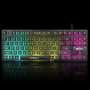 K87 LED Breathing Backlit 87 Keys Mechanical Feeling Gaming USB Wired Keyboard