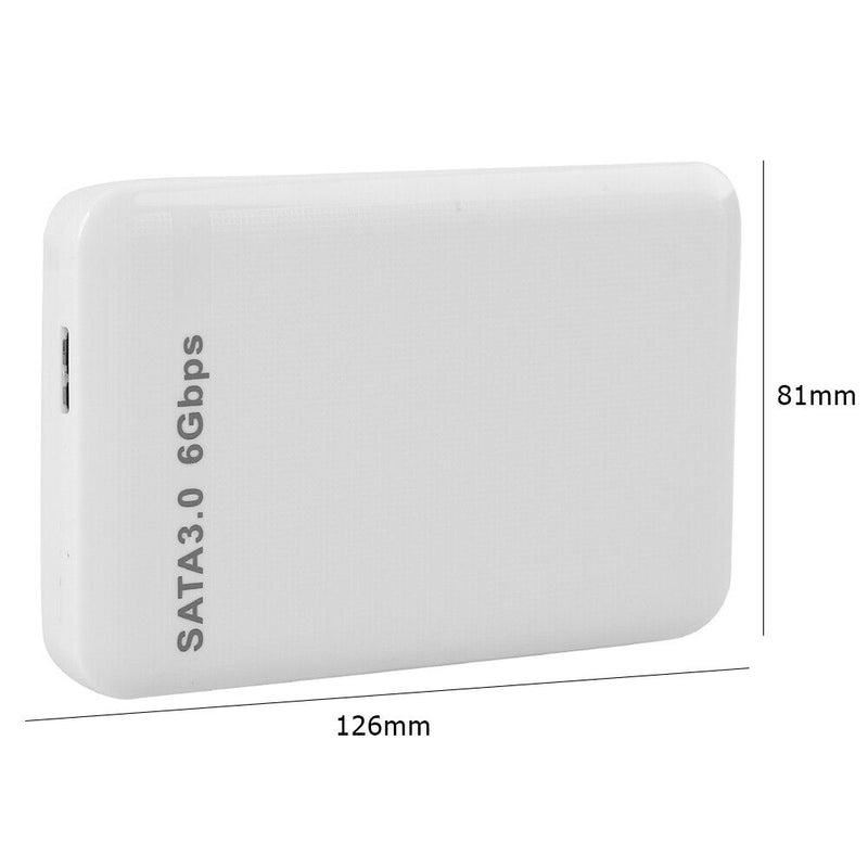 2.5 inch USB3.0 to SATA 3.0 HDD Hard Disk Drive External Case Box (White)