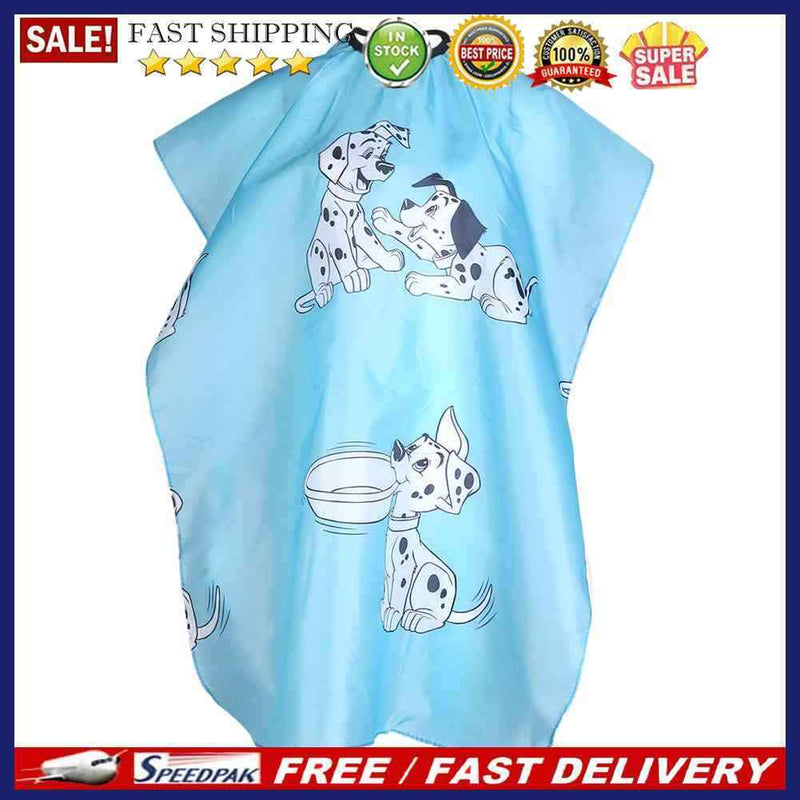 Cartoon Dog Kid Dressing Cape Salon Cover Hairdresser Hair Cut Cloth(Blue)