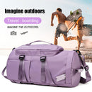 Unisex Backpack Travel Sports Compartment Gym Fitness Camping Bag (Purple) Newly