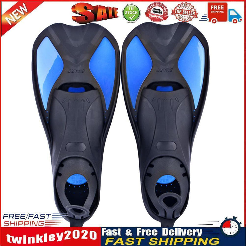 Diving Swimming Fins Adults Flexible Submersible Foot Flippers (Blue XL) Newly