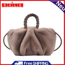 Women Plush Fur Solid Color Handbag Winter Casual Cloud Small Top Handle Bag