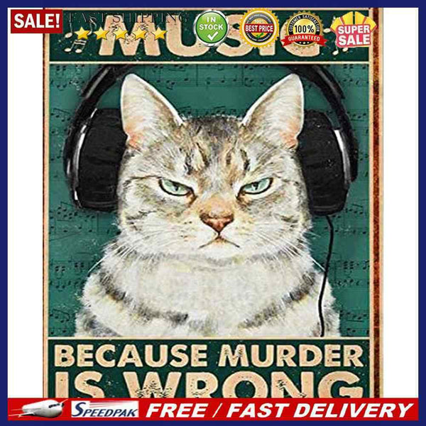 Retro Cat Poster Frameless Picture Oil Paint By Numbers Hand Painted Picture