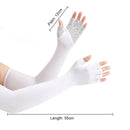 Ice Fabric Breathable UV Protection Running Arm Sleeves Elbow Pad (White) Newly