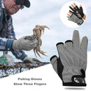1 Pair Outdoor Anti-slip Breathable Fishing Gloves Portable Tackles (Grey) Newly