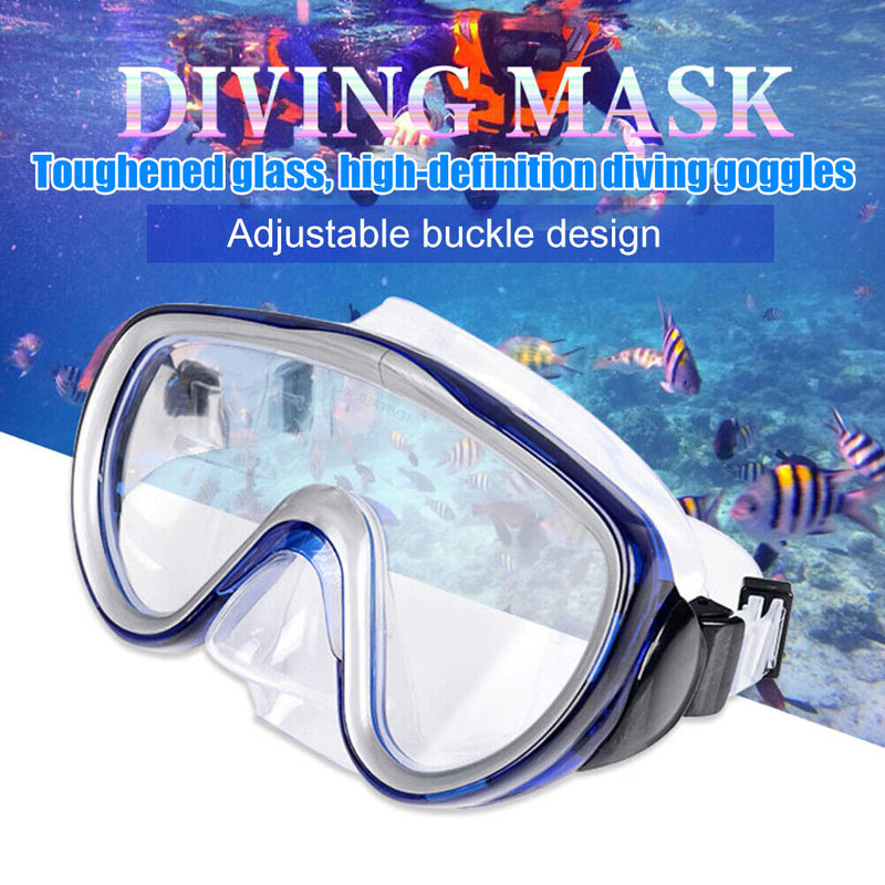 Swimming Glasses Adults Women Men Outdoor Snorkeling Diving Goggles (Blue)