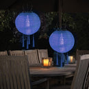 Solar Nylon Lantern Lamp Waterproof Hanging Light Festival Decor (Purple) Newly