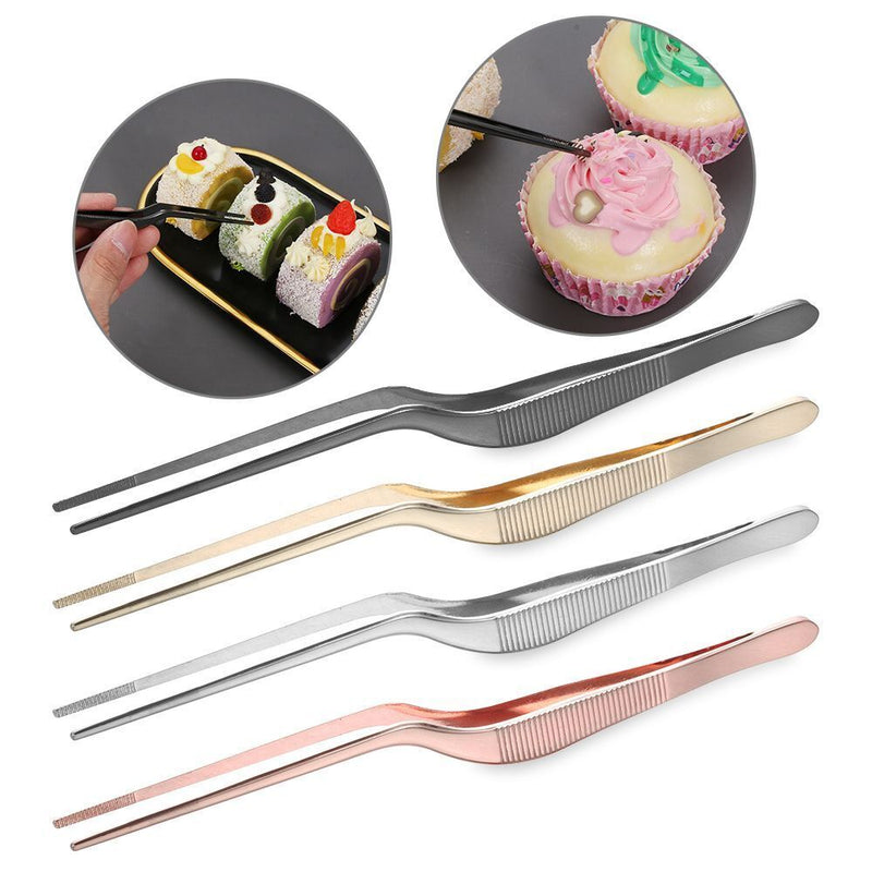 Presentation Plating Chef Barbecue Tongs BBQ Clip Food Tweezer Stainless Steel