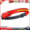 COB LED Headlamp Sensor Headlight Rechargeable Outdoor Work Light (Red) Newly