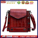 Rivet Stone Pattern Handbags Women Messenger Leather Shoulder Bag (Red)