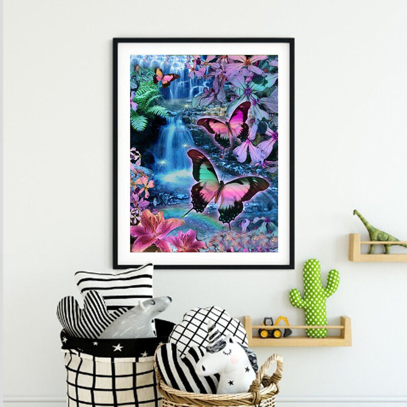 Frameless Painting By Numbers Colorful Butterfly DIY Handmade Drawing On Canvas