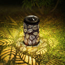 LED Solar Lantern Light Outdoor Waterproof Hollow Leaf Projection Lamp (A) Newly