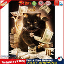 Full Drill Money Cat Tree 5D Diamond DIY Painting Craft Home Decor Newly