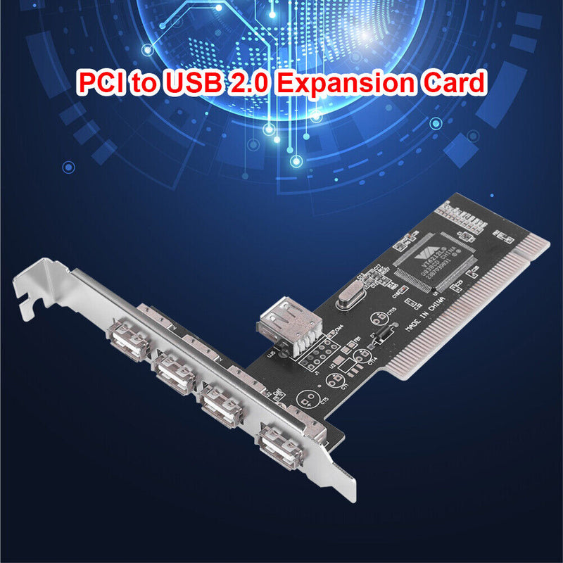 4 Ports USB PCI Controller Cards 480Mb/s PCI to USB 2.0 Expansion Card Newly