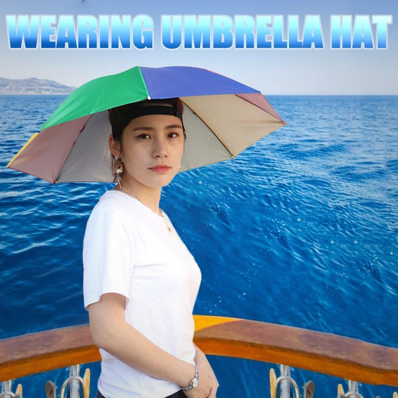 5pcs Outdoor Portable Anti-Rain Anti-Sun Head Umbrella Hat (Watermelon Red)