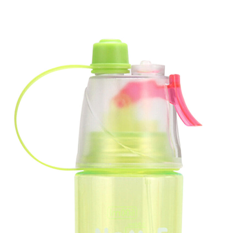 Plastic Spray Cool Summer Sport Water Bottle Portable Drink Kettle (Green) Newly