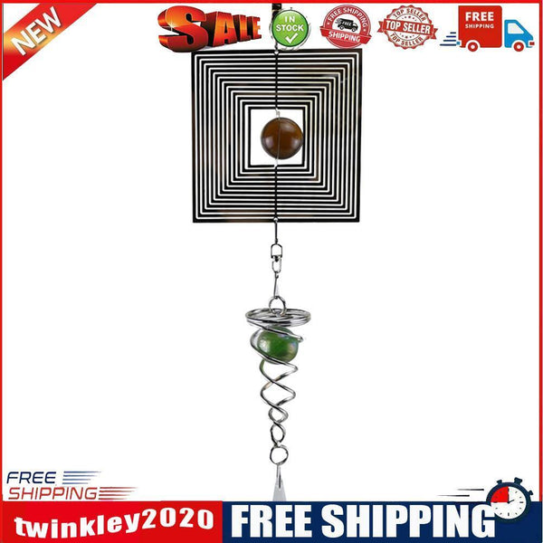 DIY Rotating Wind Chime Novelty Metal Hanging Sculpture Wind Chime Bell (C)