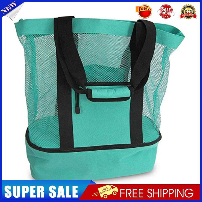 Insulation Lunch Bag Picnic Net Beach Handbag Food Beverage Storage (Green)