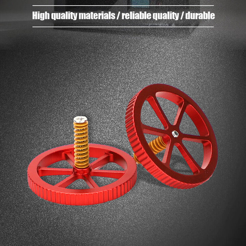 4pcs Upgraded Aluminum Hand Twist Leveling Nut with Hot Bed Die Springs Screws