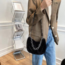 Autumn Messenger Purse Fashion Women Plush Shoulder Top-handle Bag Chain Totes