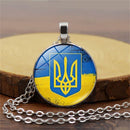 Women Men I Stand with Ukraine Charm Pendant Ukrainian Flag Ukraine Necklace